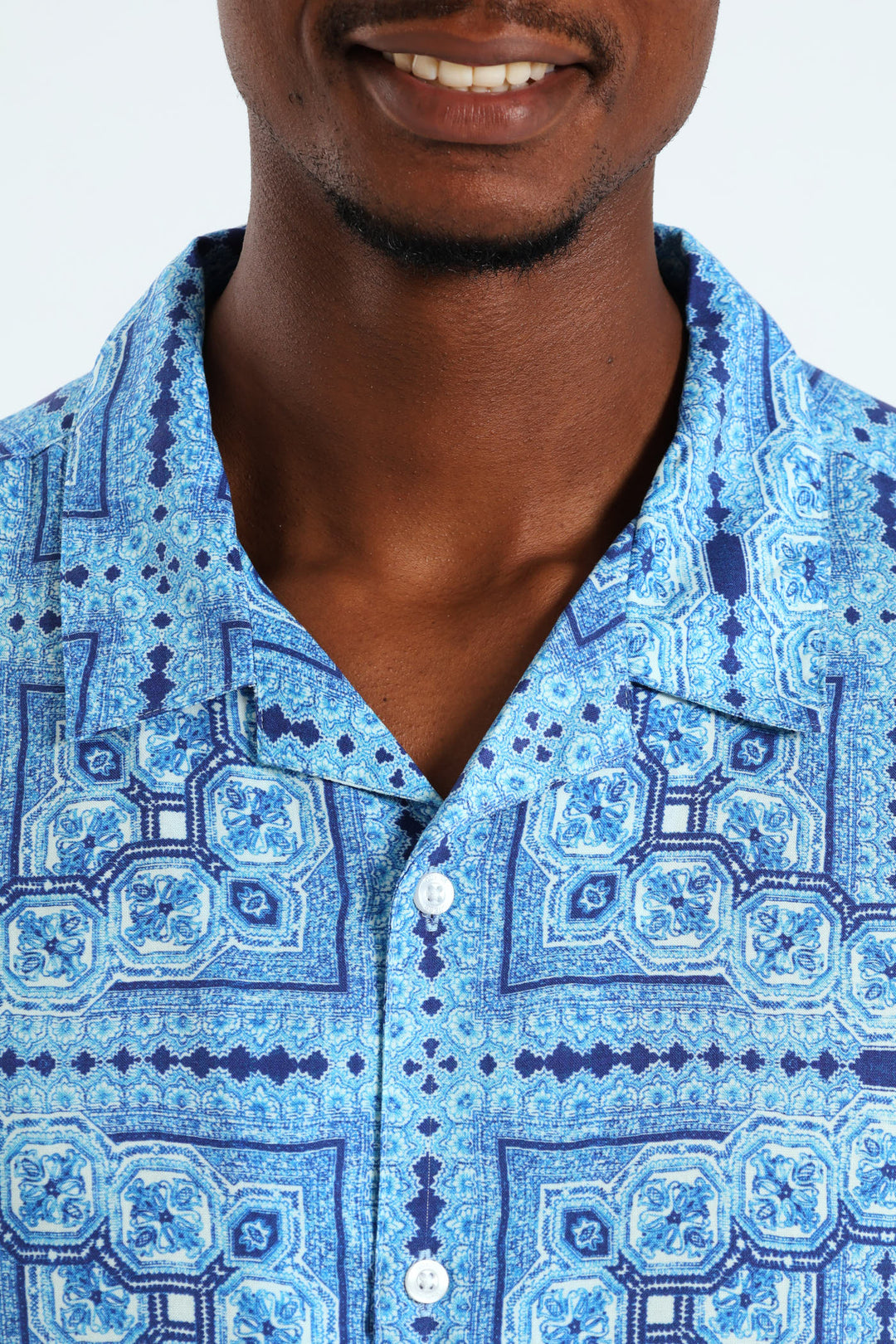 Eco Rayon Tile Shirt - Blue