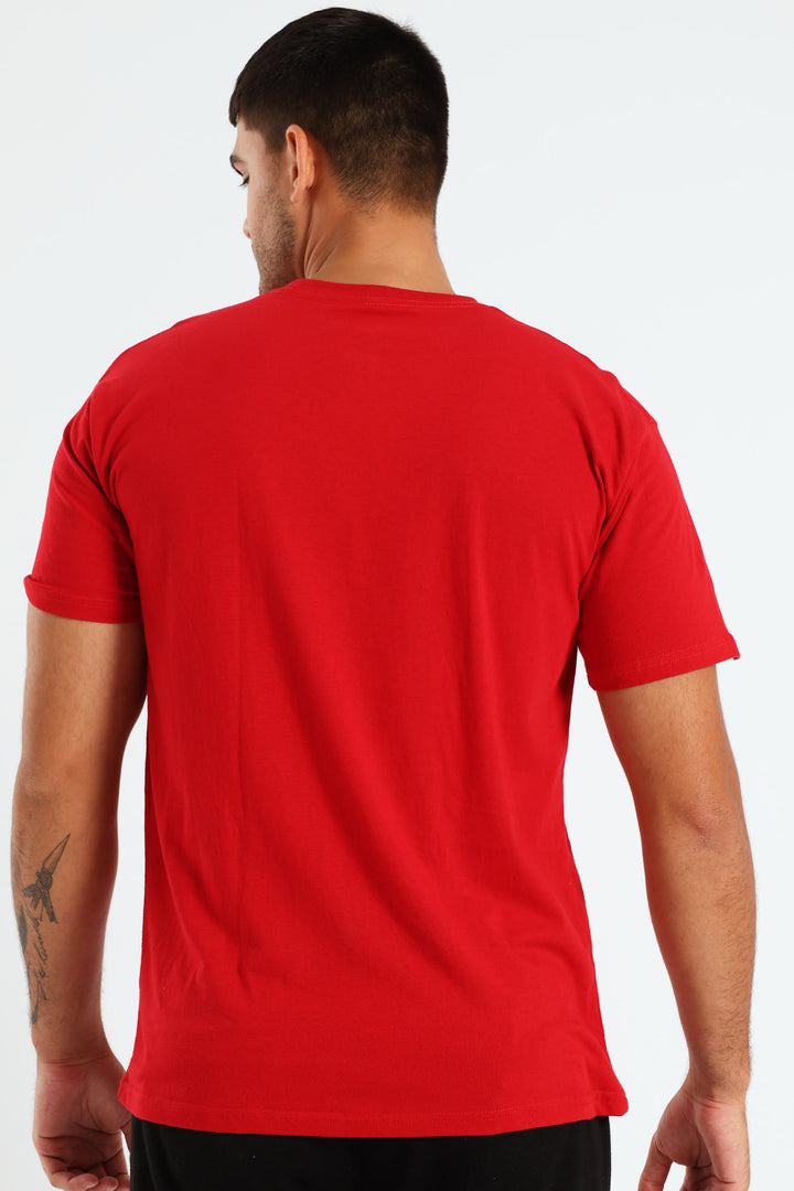 Split Logo Tee - Red