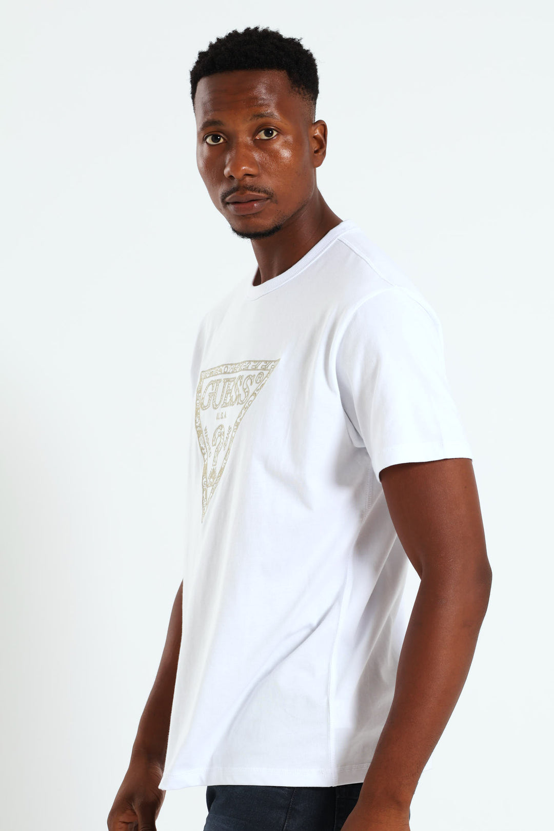 Triangle Embroidered Tee - White