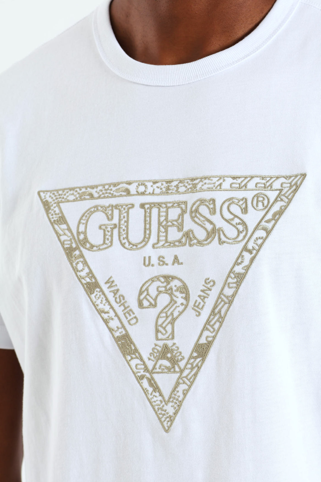 Triangle Embroidered Tee - White