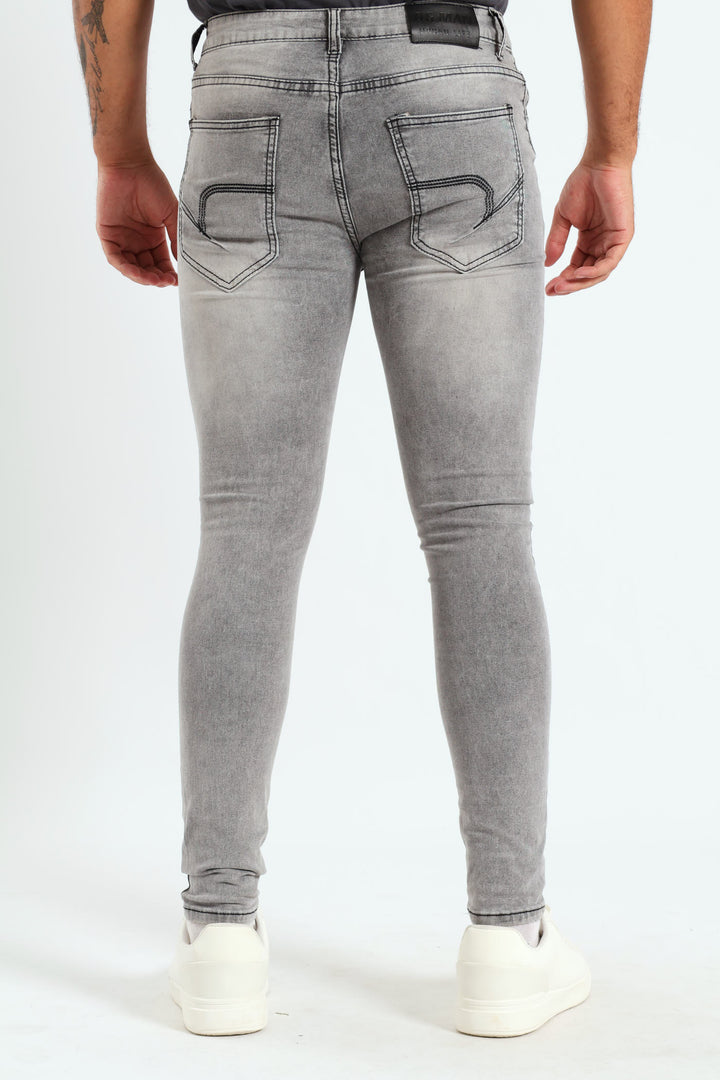 Rip & Repair Skinny Denim - Grey