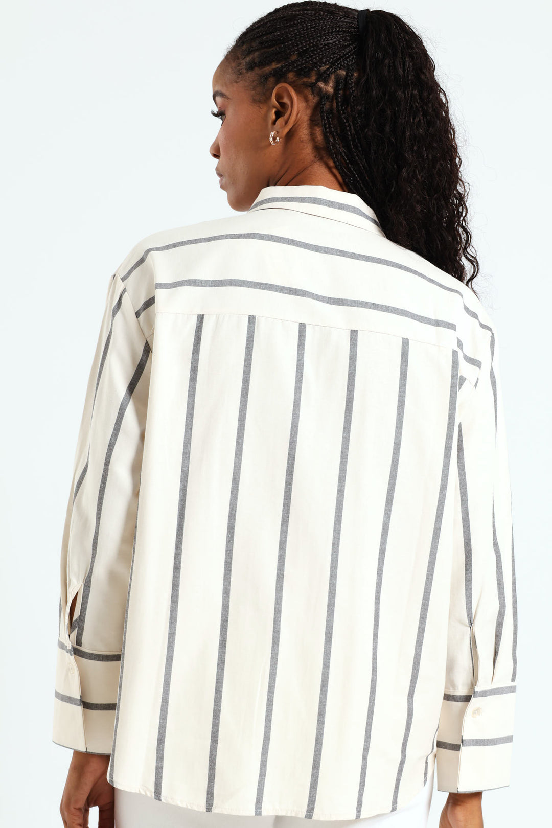 Wide Striped Shirt - Black/Cream