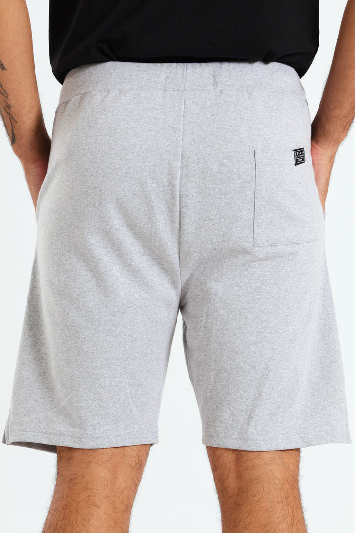 Fleece Slant Pocket Short - Grey Melange