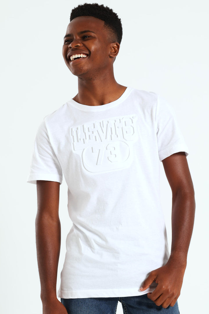 Boys Embossed Tee - White