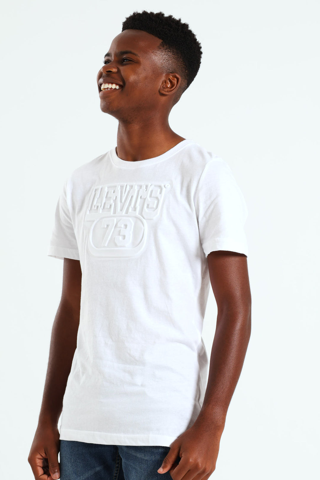 Boys Embossed Tee - White