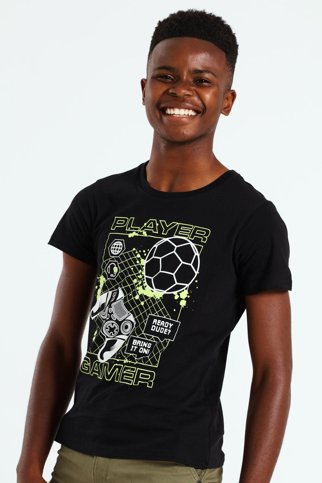 Boys Fifa Gaming Print Tee - Black