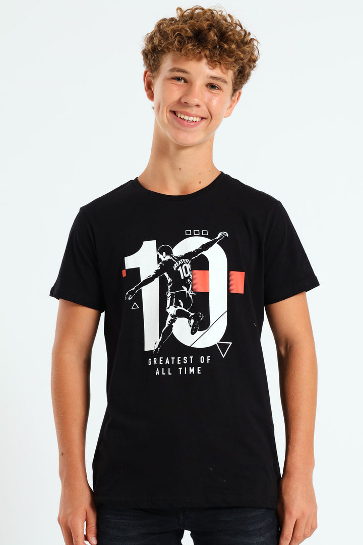 Boys Messi 10 Tee - Black