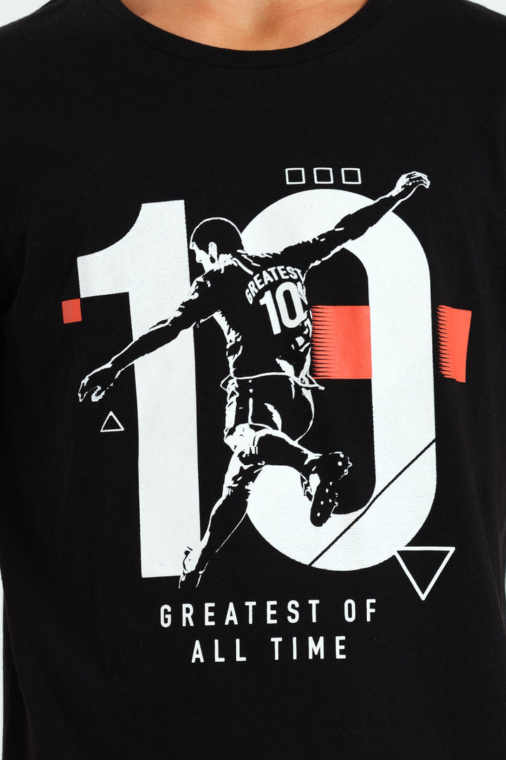 Boys Messi 10 Tee - Black