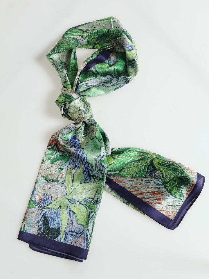 Silk Touch Ming Garden Scarf - Blue