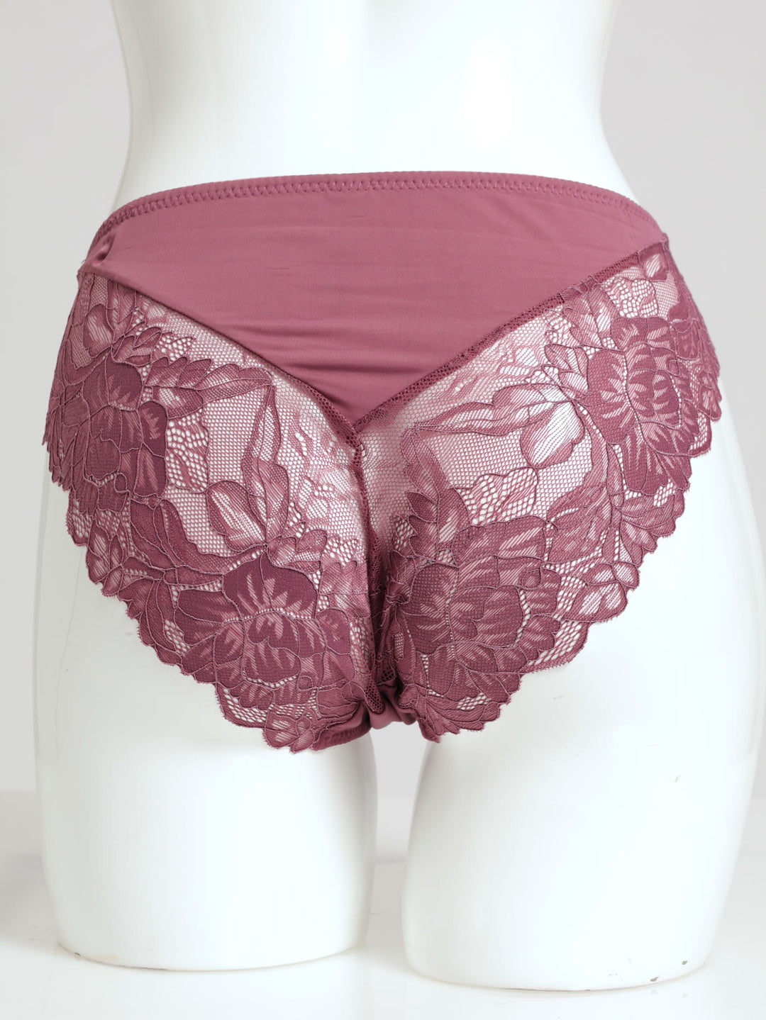 Single Lace Microfibre Brief Panty - Purple