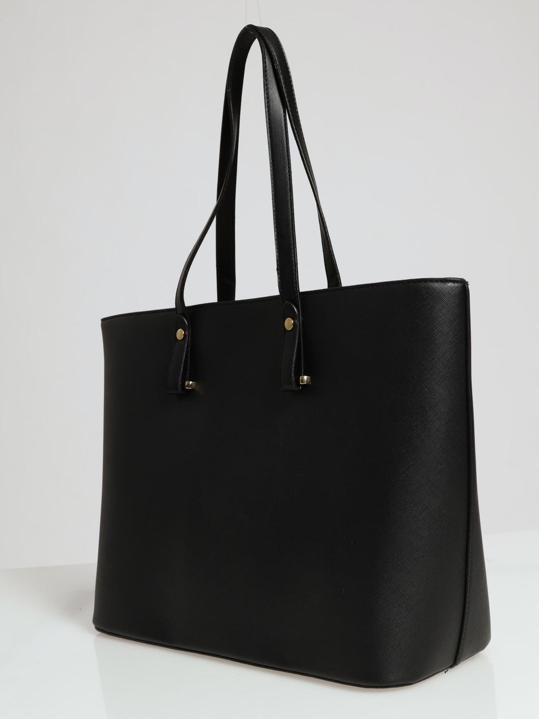 Gold Trim Shopper Bag - Black