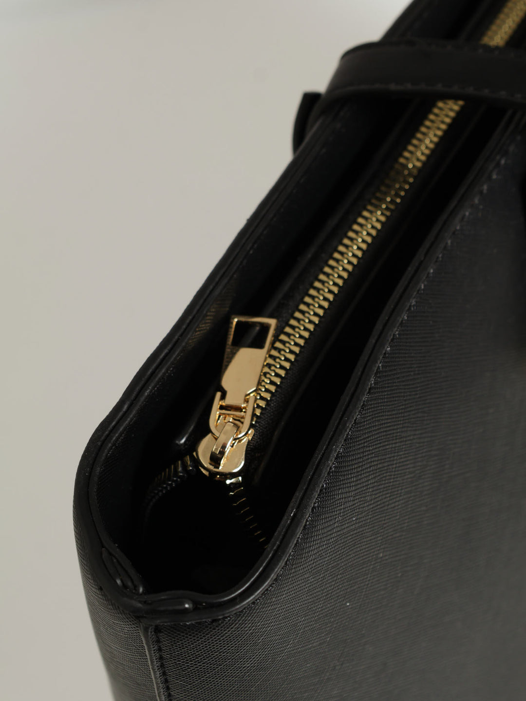 Gold Trim Shopper Bag - Black