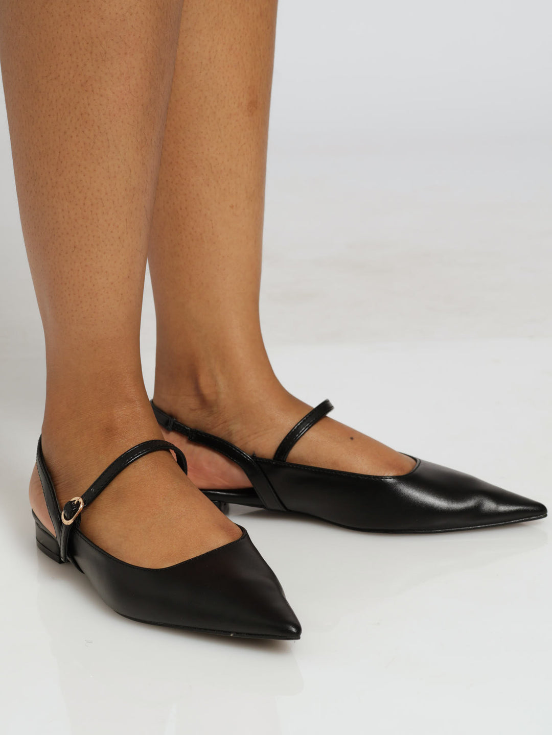 Buckled Strap Maryjane Sling Back Mule - Black