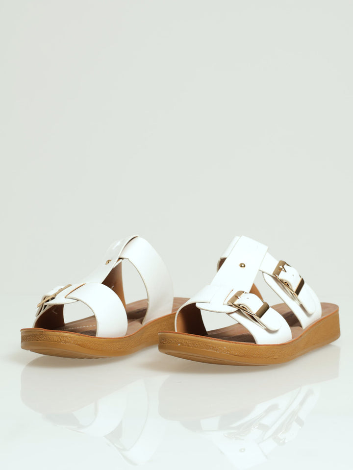 Senna Push In Buckle Sandal - White