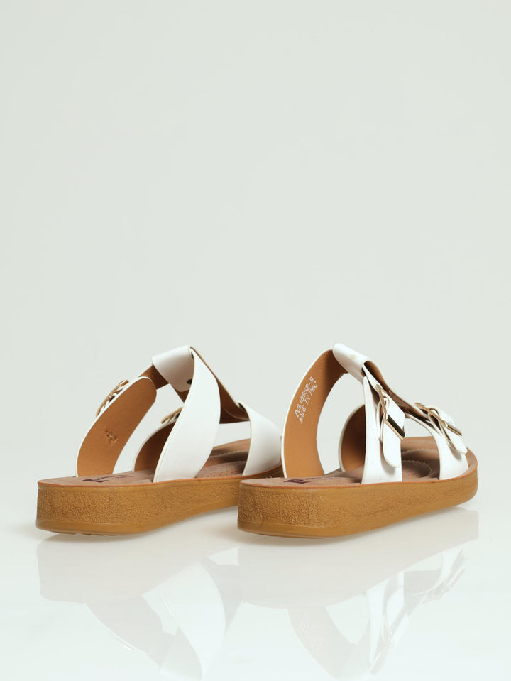 Senna Push In Buckle Sandal - White