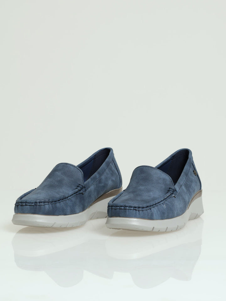 Renee 1 Albert Cut Wedge Loafer - Navy