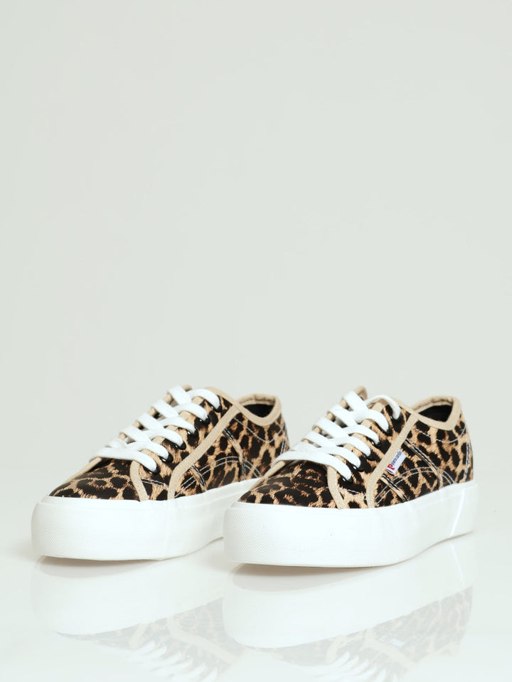 Calais 6 Leopard Lace Up Court Platform Sneaker - Animal