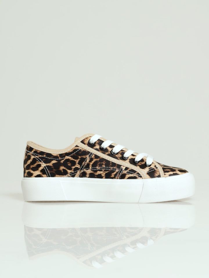 Calais 6 Leopard Lace Up Court Platform Sneaker - Animal