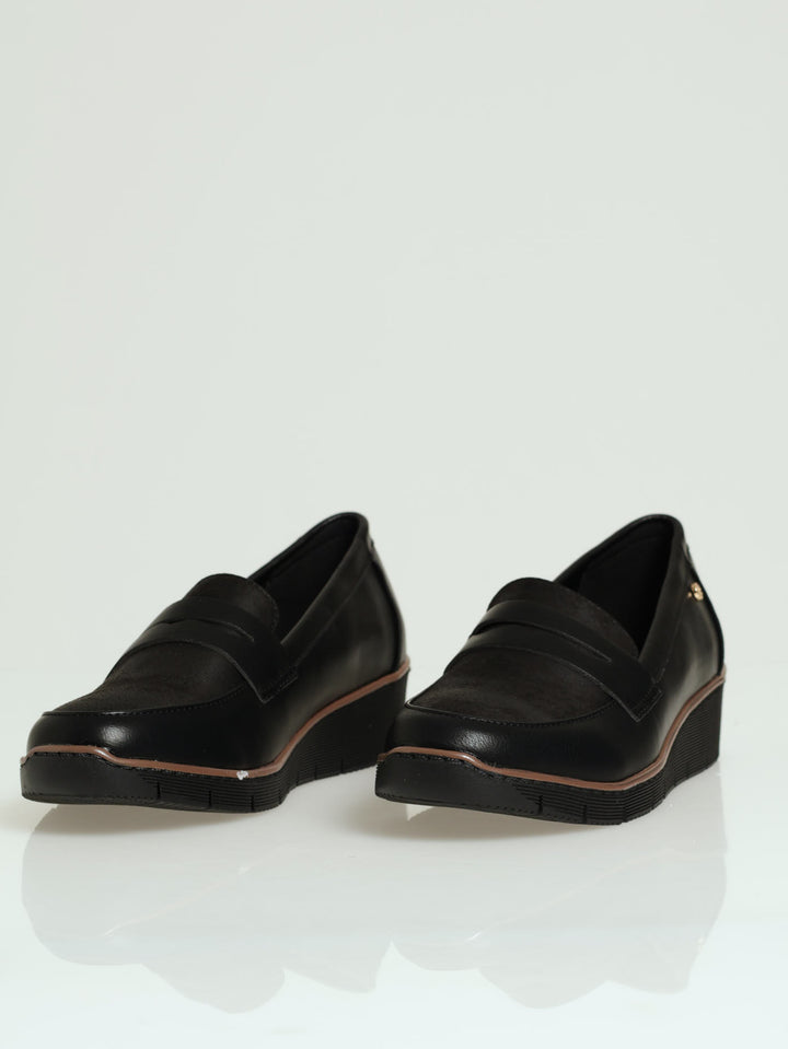 Leonilde 4 High Vamp Wedge Loafer - Black