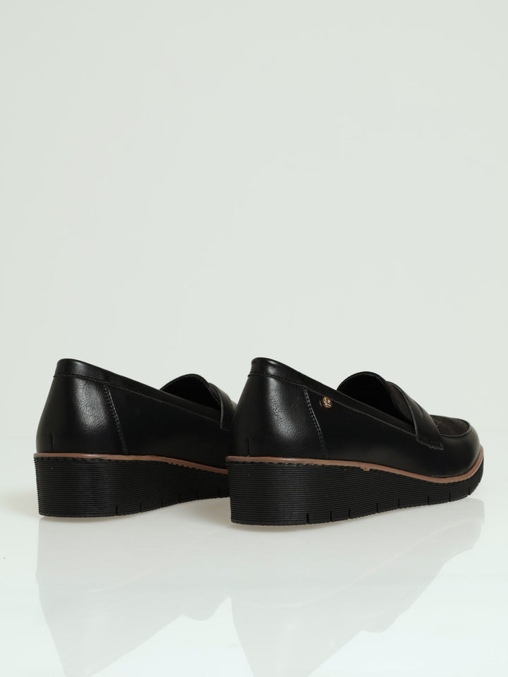 Leonilde 4 High Vamp Wedge Loafer - Black