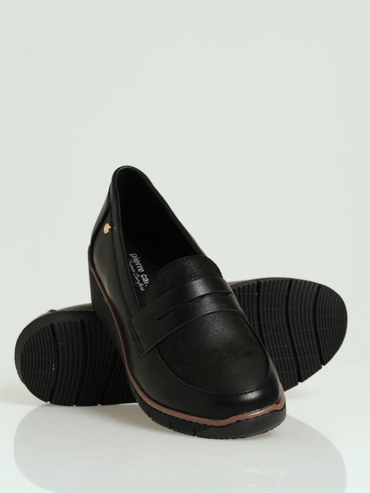 Leonilde 4 High Vamp Wedge Loafer - Black