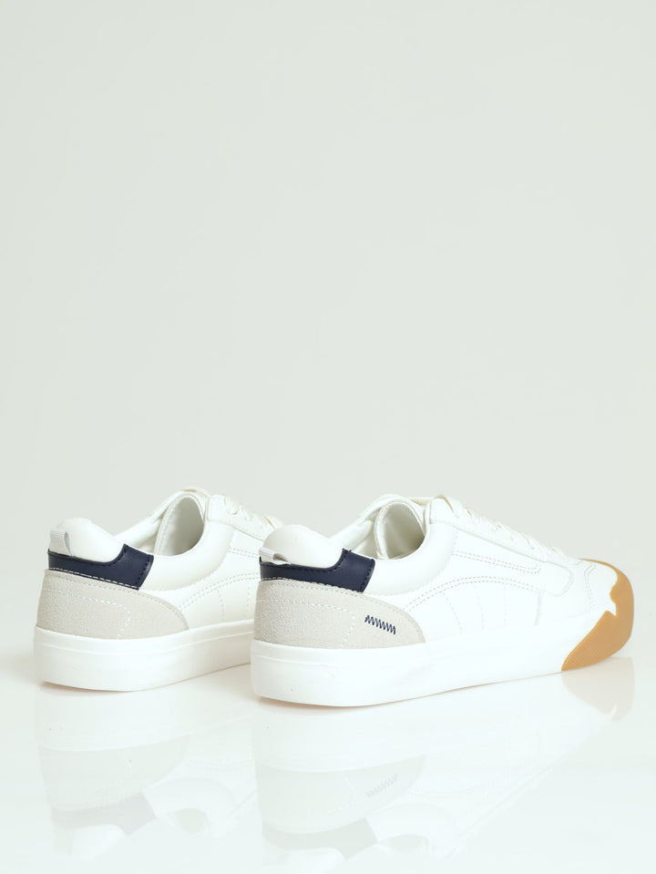 Gum Toe Bump Vulcanised Sneaker - White