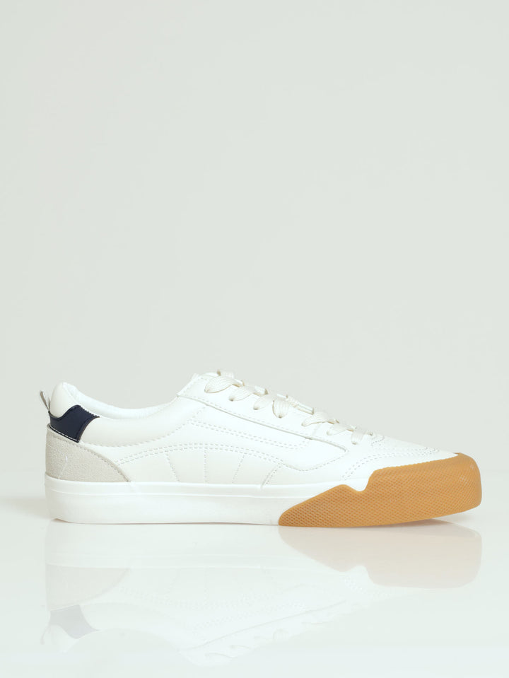 Gum Toe Bump Vulcanised Sneaker - White