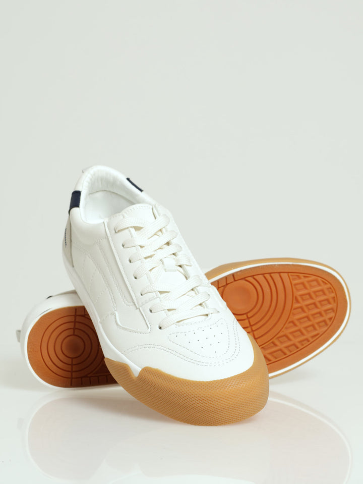 Gum Toe Bump Vulcanised Sneaker - White