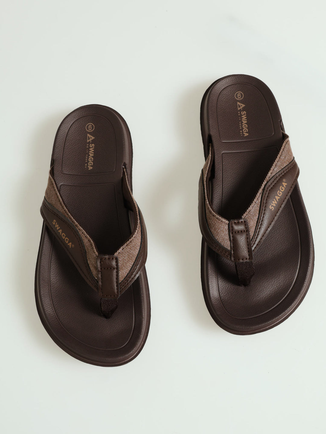 Wide Vamp 2 Tone Sandal - Brown