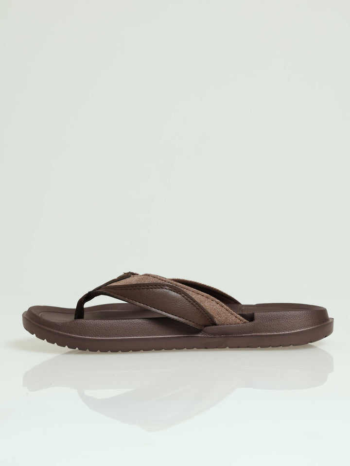 Wide Vamp 2 Tone Sandal - Brown