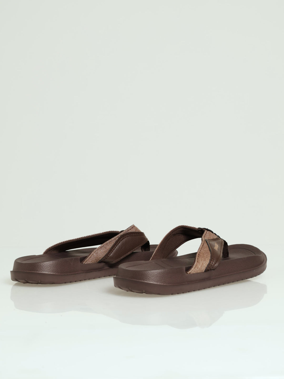 Wide Vamp 2 Tone Sandal - Brown