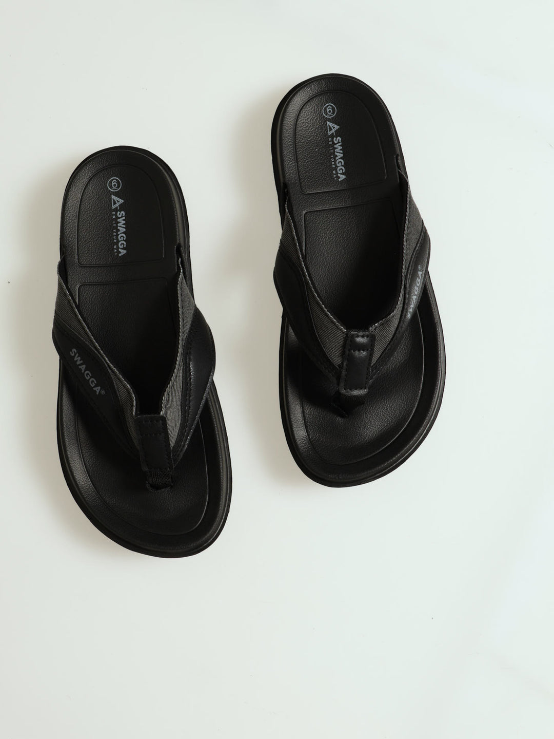 Wide Vamp 2 Tone Sandal - Black