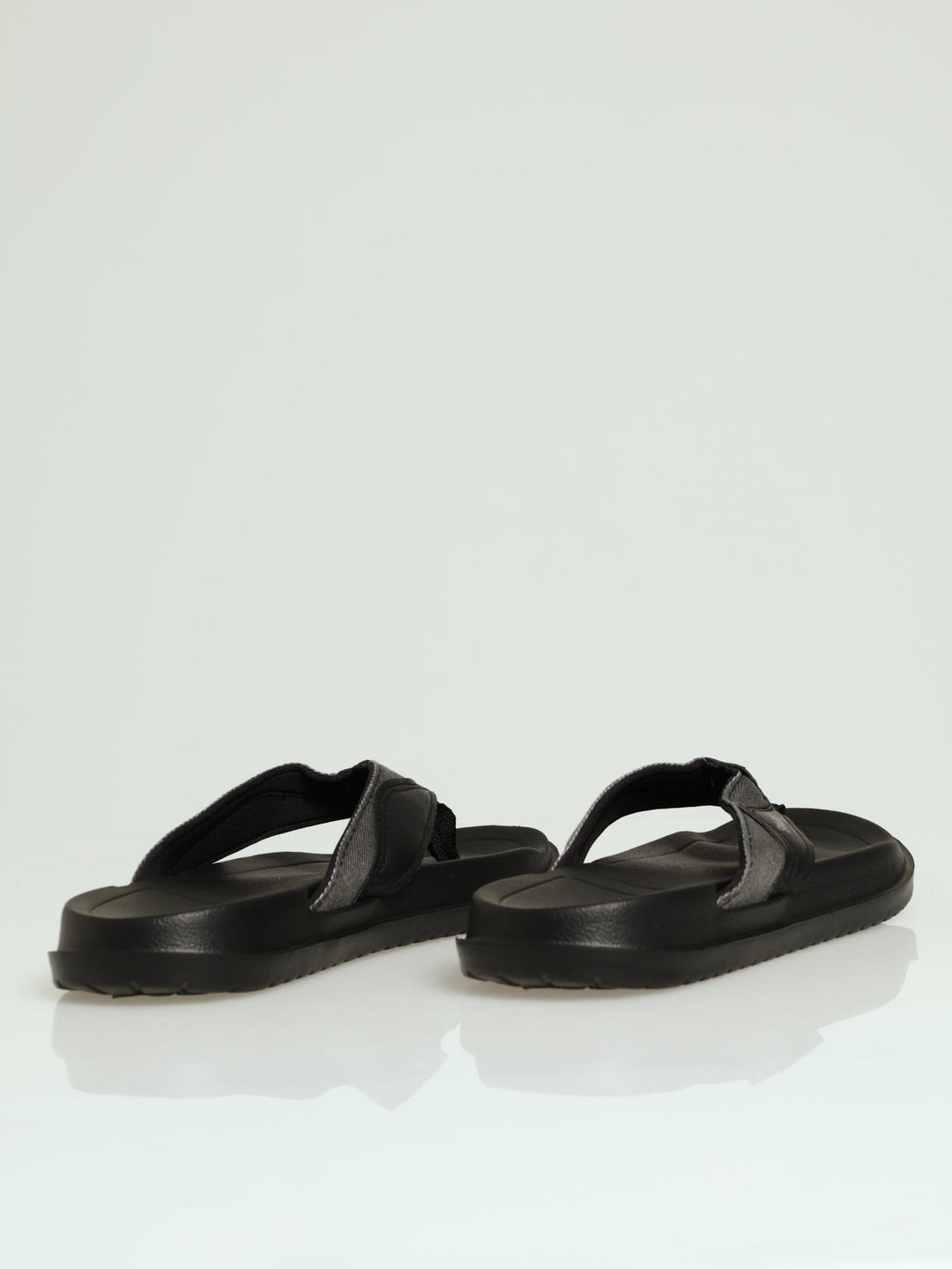 Wide Vamp 2 Tone Sandal - Black