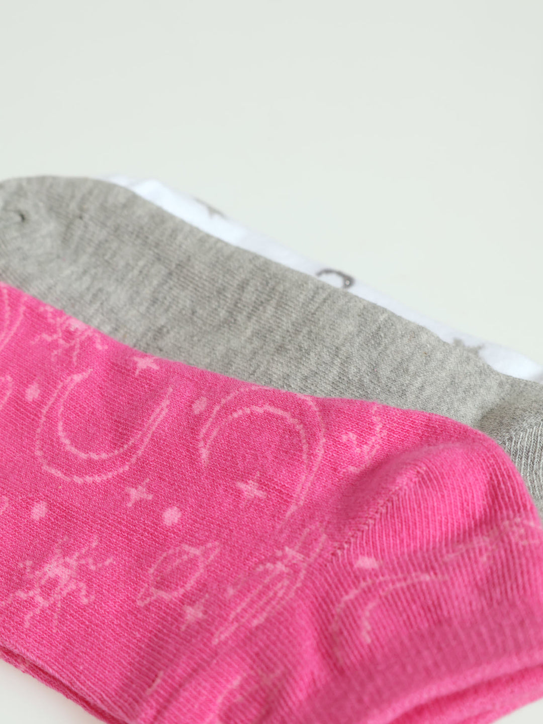 3 Pack Low Cut Celestial Socks - White/Pink