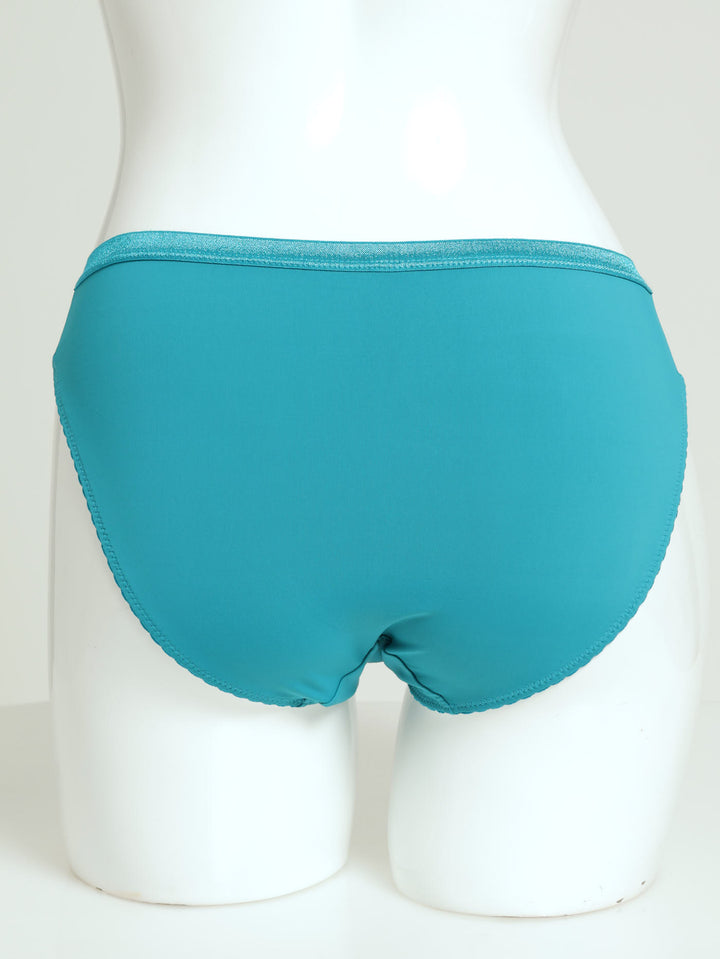 Microfibre/Lace Bikini Panty - Teal