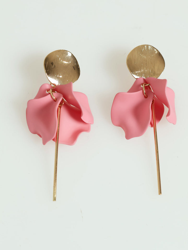 Floral Drop Earring - Light Pink