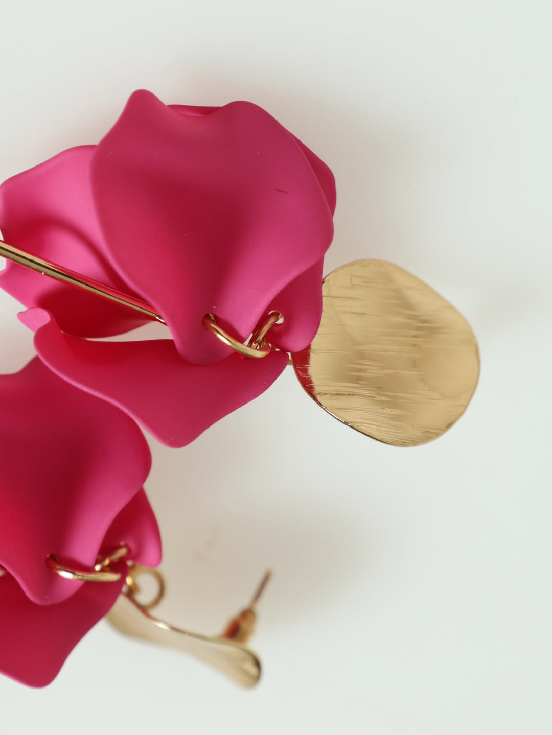 Floral Drop Earring - Magenta