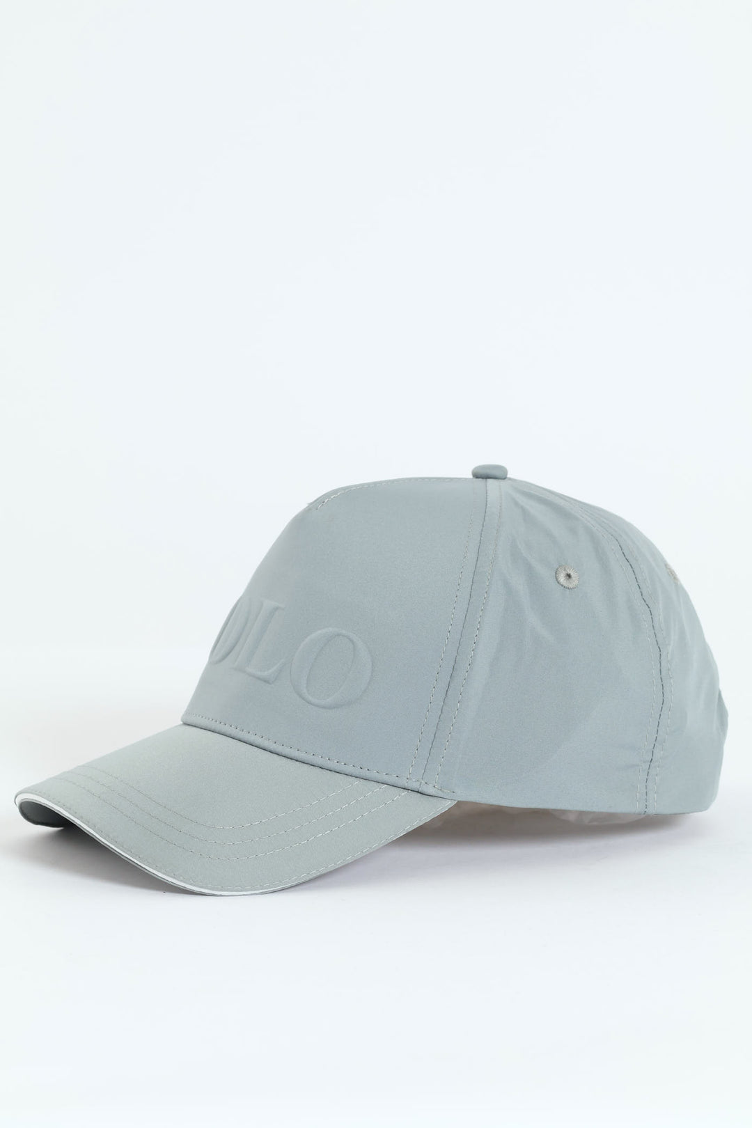 Embossed 5 Panel Peak Cap - Grey