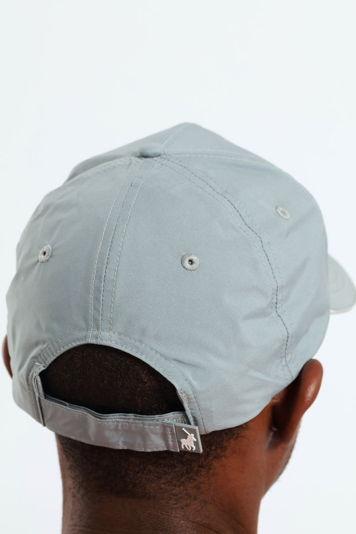 Embossed 5 Panel Peak Cap - Grey