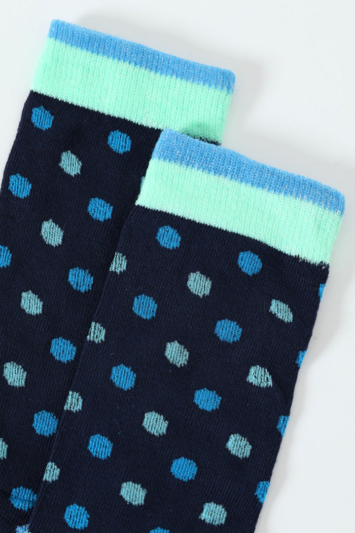 Single Dot Anklet Socks - Blue/Navy