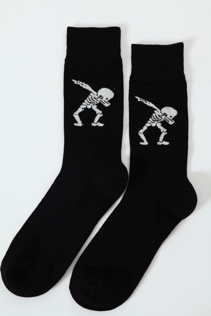 Skeleton Happy Socks - Black