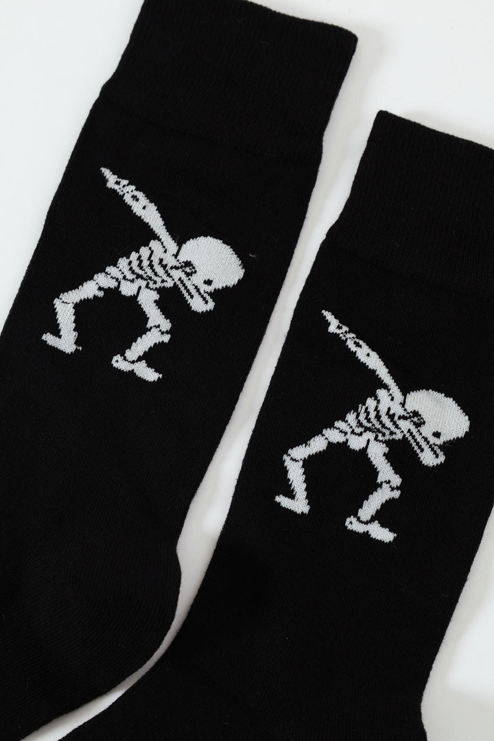 Skeleton Happy Socks - Black