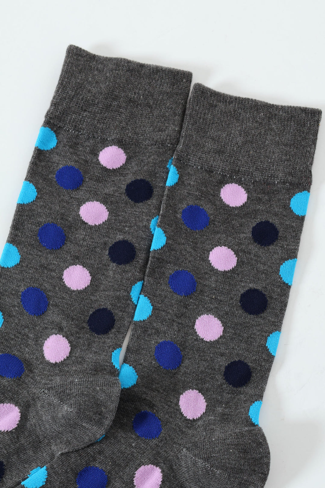 Single Multi Colour Dot Ankle Socks - Grey