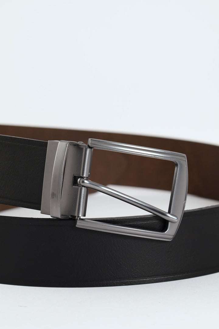 Bonded Leather  Fashion Belt - Dark Brown