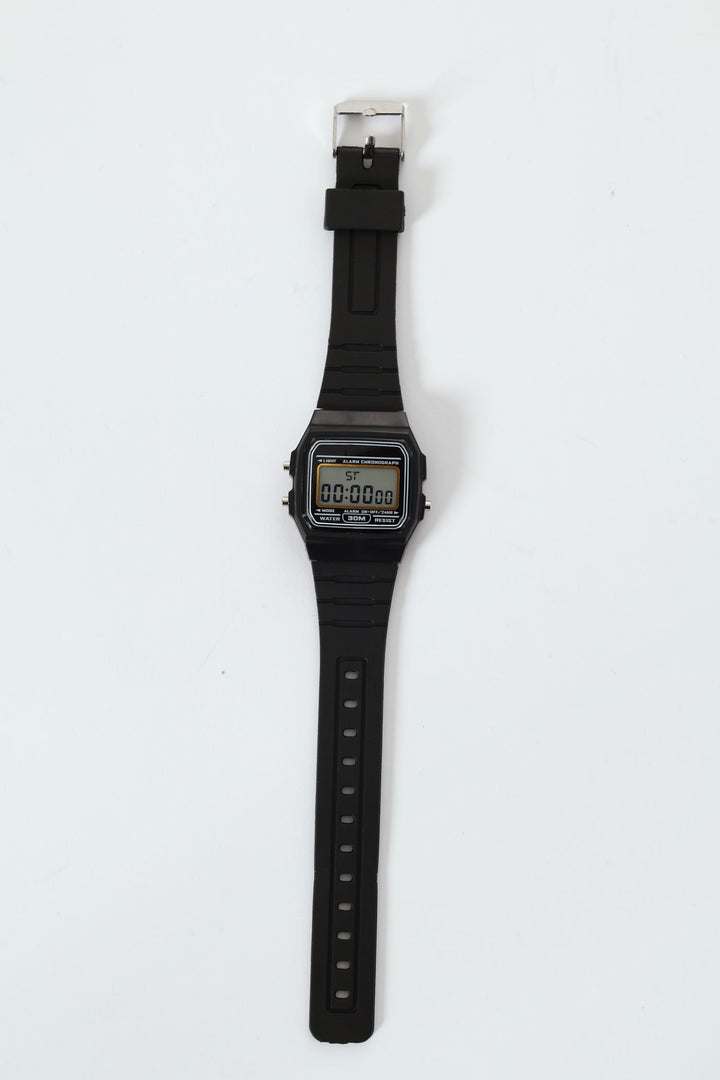 Sporty Digital Watch - Black