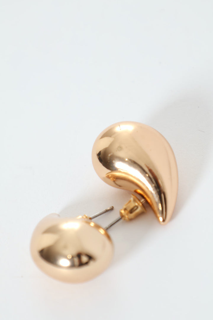 Drop Bubble Stud Earring - Gold