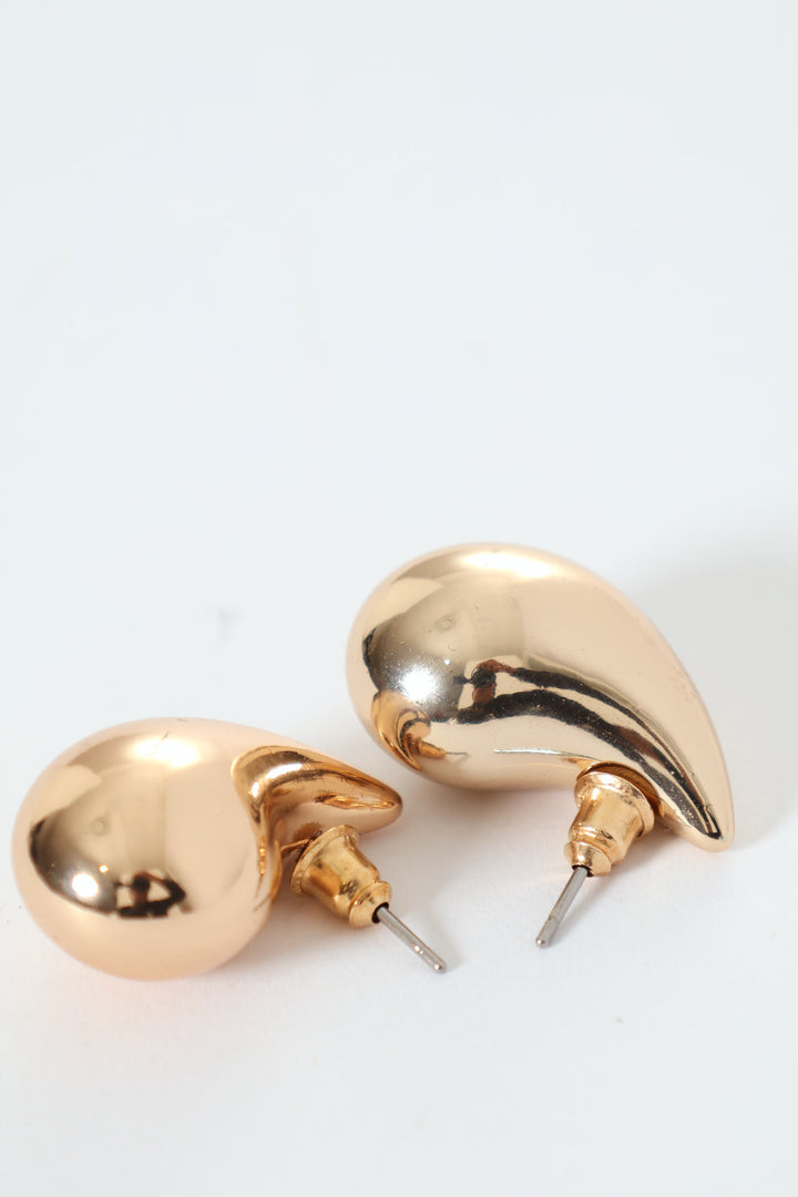 Drop Bubble Stud Earring - Gold