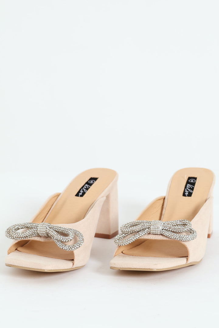 Square Shaped Vamp Mule Heel - Natural