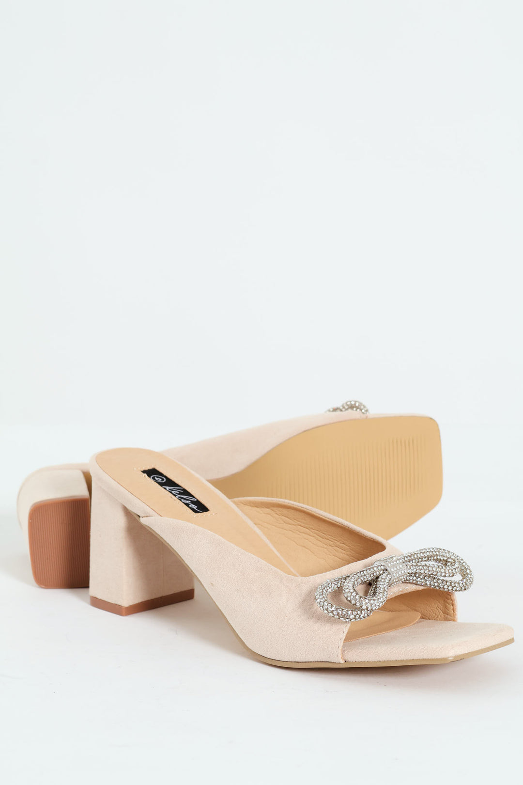 Square Shaped Vamp Mule Heel - Natural