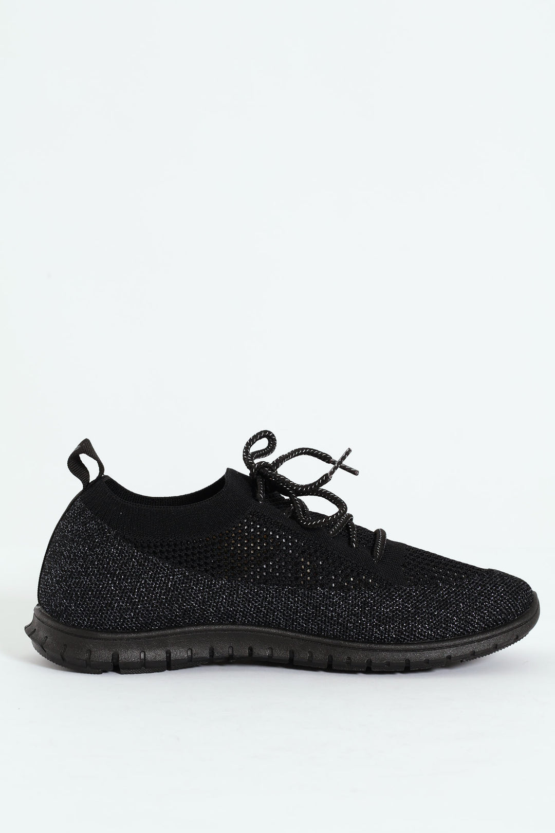 Soft Nansen Lurex Lace Up Sneaker - Black